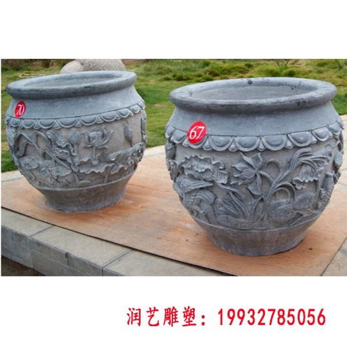 雕龍石水缸 珠海水缸青石雕塑圖片